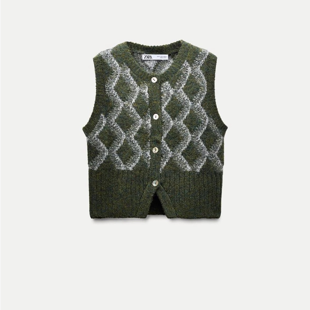 Zara argyle Knit Vest